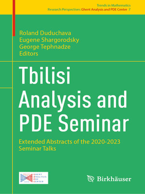 cover image of Tbilisi Analysis and PDE Seminar
